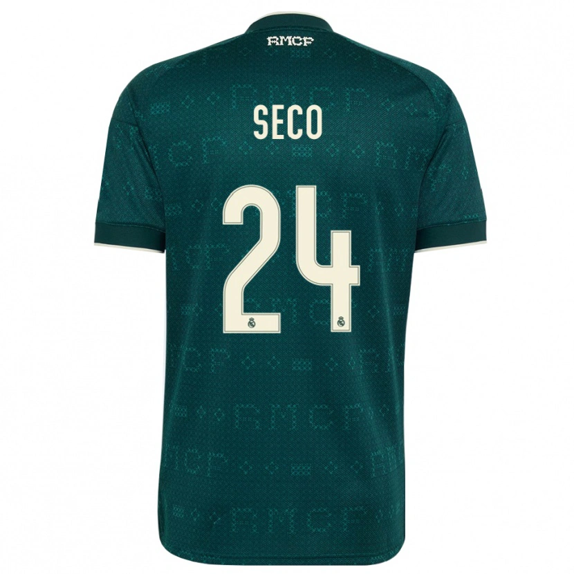 Danxen Enfant Maillot Ferran Seco #24 Gris Ardoise Foncé Blanc Tenues Extérieur 2026/27 T-Shirt
