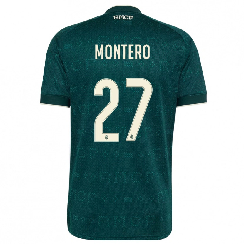 Danxen Enfant Maillot Pablo Montero #27 Gris Ardoise Foncé Blanc Tenues Extérieur 2026/27 T-Shirt