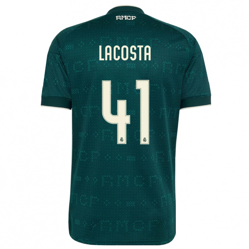 Danxen Enfant Maillot Diego Lacosta #41 Gris Ardoise Foncé Blanc Tenues Extérieur 2026/27 T-Shirt