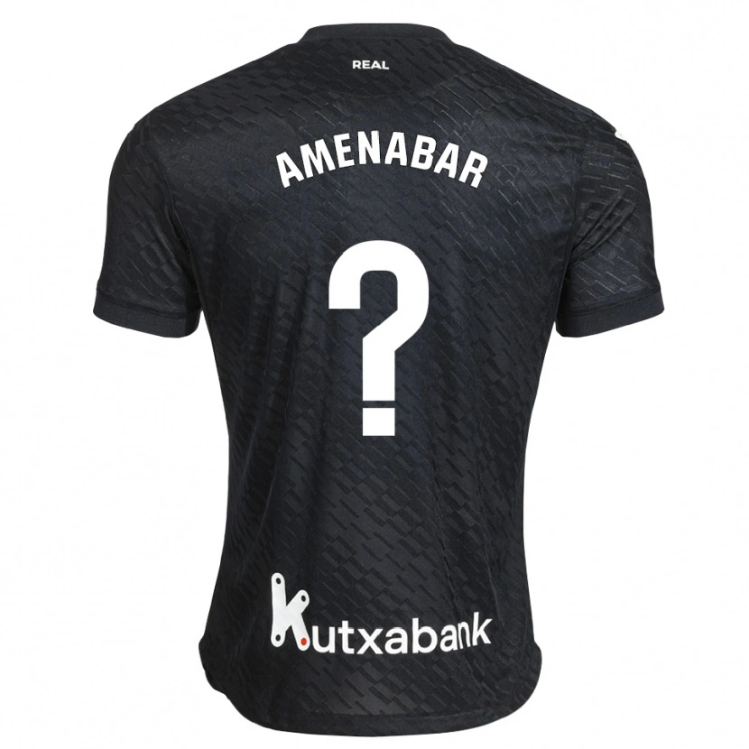 Danxen Enfant Maillot Aritz Amenabar #0 Noir Blanc Tenues Extérieur 2026/27 T-Shirt