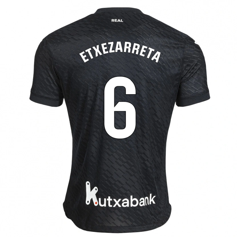 Danxen Enfant Maillot Ane Etxezarreta Aierbe #6 Noir Blanc Tenues Extérieur 2026/27 T-Shirt