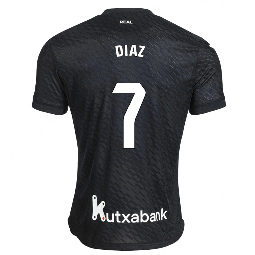 Danxen Enfant Maillot Dani Díaz #7 Noir Blanc Tenues Extérieur 2026/27 T-Shirt