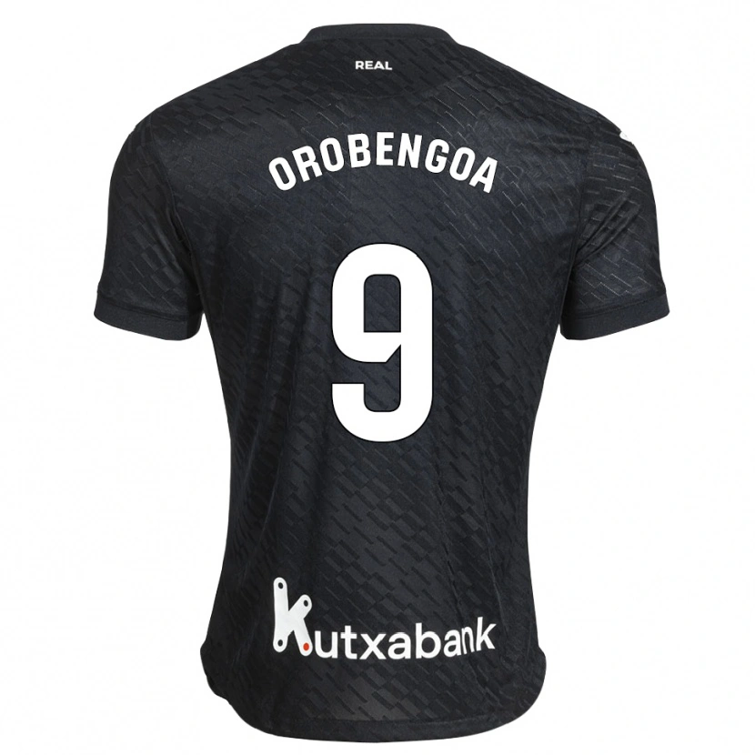 Danxen Enfant Maillot Ekain Orobengoa #9 Noir Blanc Tenues Extérieur 2026/27 T-Shirt