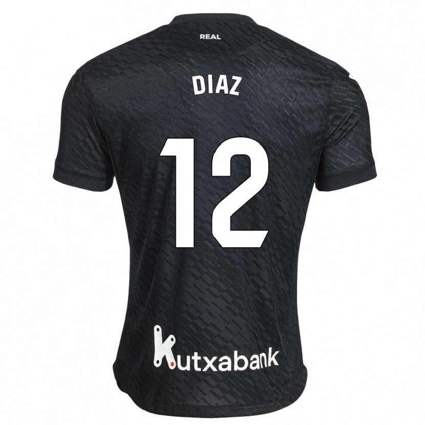 Danxen Enfant Maillot Ekain Díaz #12 Noir Blanc Tenues Extérieur 2026/27 T-Shirt