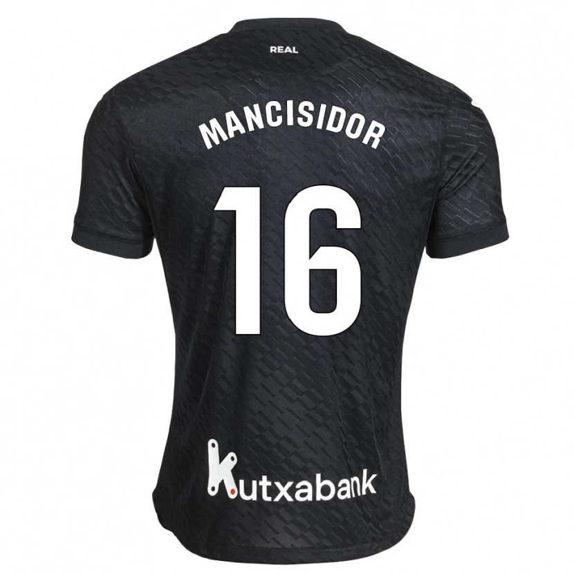 Danxen Enfant Maillot Beñat Mancisidor #16 Noir Blanc Tenues Extérieur 2026/27 T-Shirt