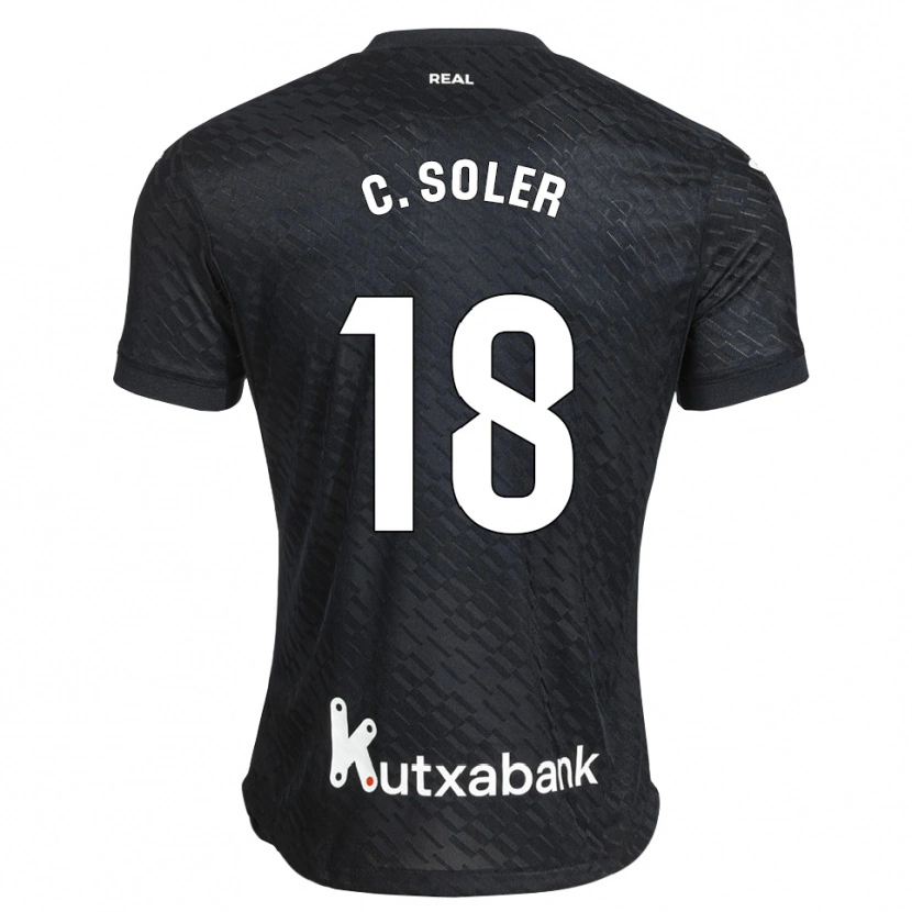 Danxen Enfant Maillot Carlos Soler #18 Noir Blanc Tenues Extérieur 2026/27 T-Shirt