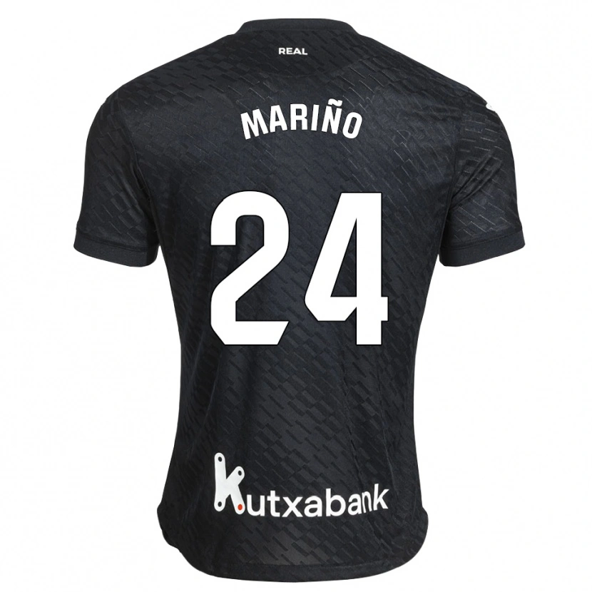Danxen Enfant Maillot Omar Mariño #24 Noir Blanc Tenues Extérieur 2026/27 T-Shirt
