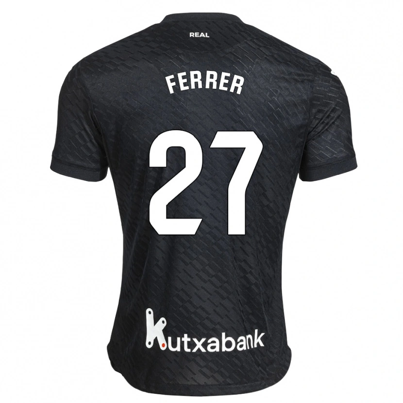 Danxen Enfant Maillot Iker Ferrer #27 Noir Blanc Tenues Extérieur 2026/27 T-Shirt