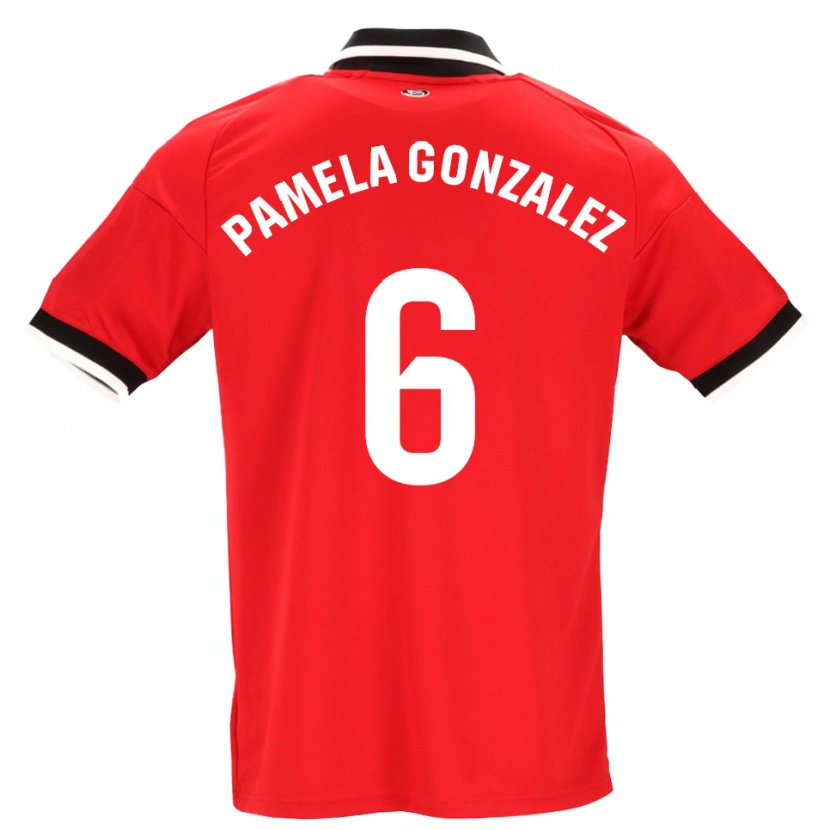 Danxen Enfant Maillot Cinthia Pamela González Medina #6 Noir Blanc Rouge Tenues Extérieur 2026/27 T-Shirt