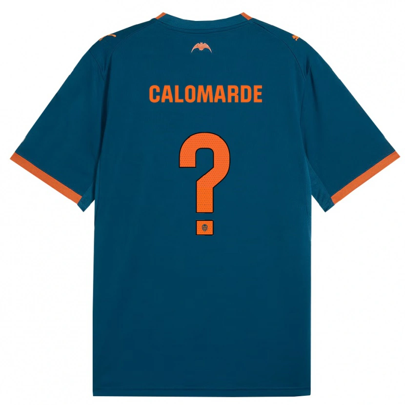Danxen Enfant Maillot Jorge Calomarde #0 Bleu Acier Orange Tenues Extérieur 2026/27 T-Shirt