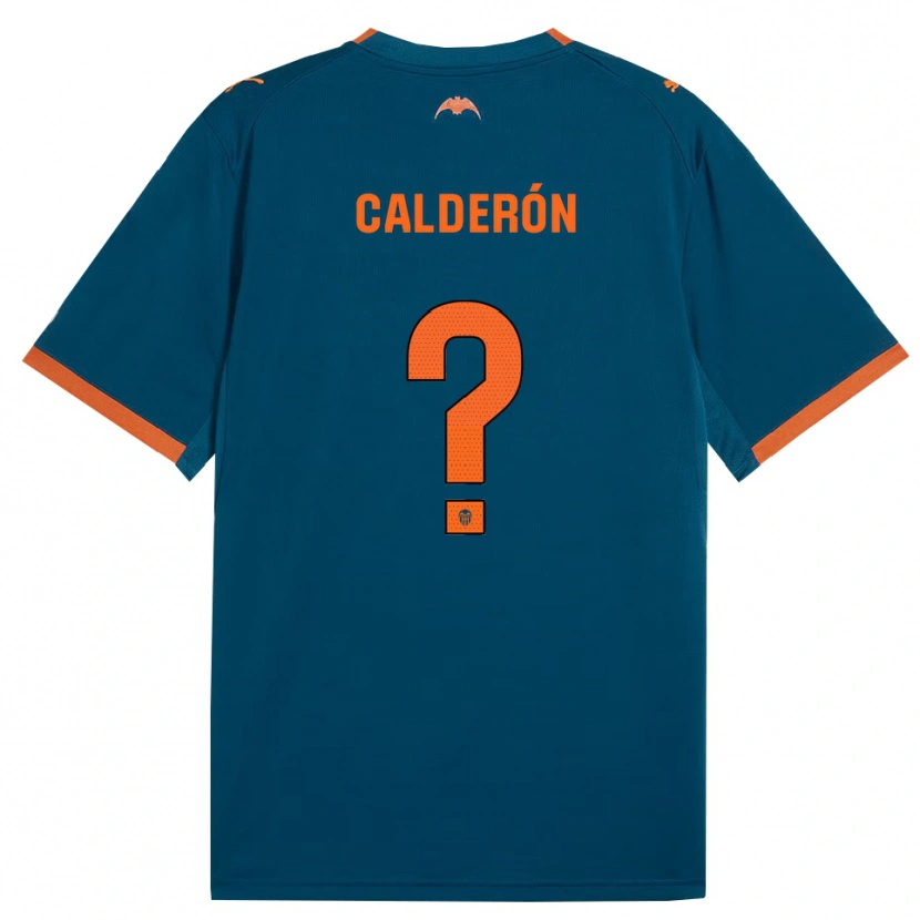 Danxen Enfant Maillot Alfonso Calderón #0 Bleu Acier Orange Tenues Extérieur 2026/27 T-Shirt