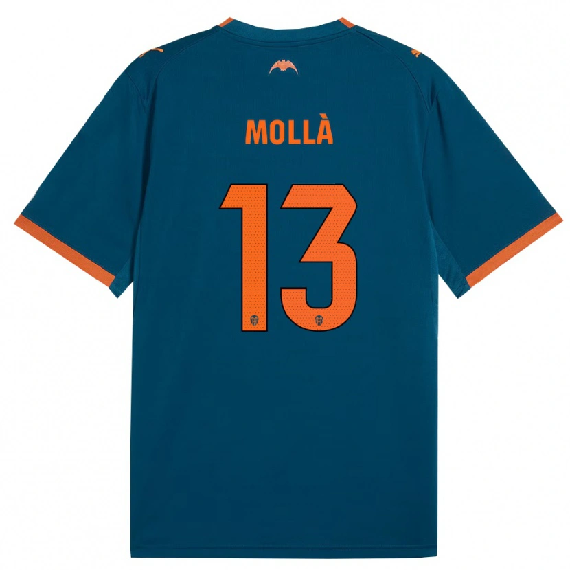 Danxen Enfant Maillot Pablo Mollà #13 Bleu Acier Orange Tenues Extérieur 2026/27 T-Shirt