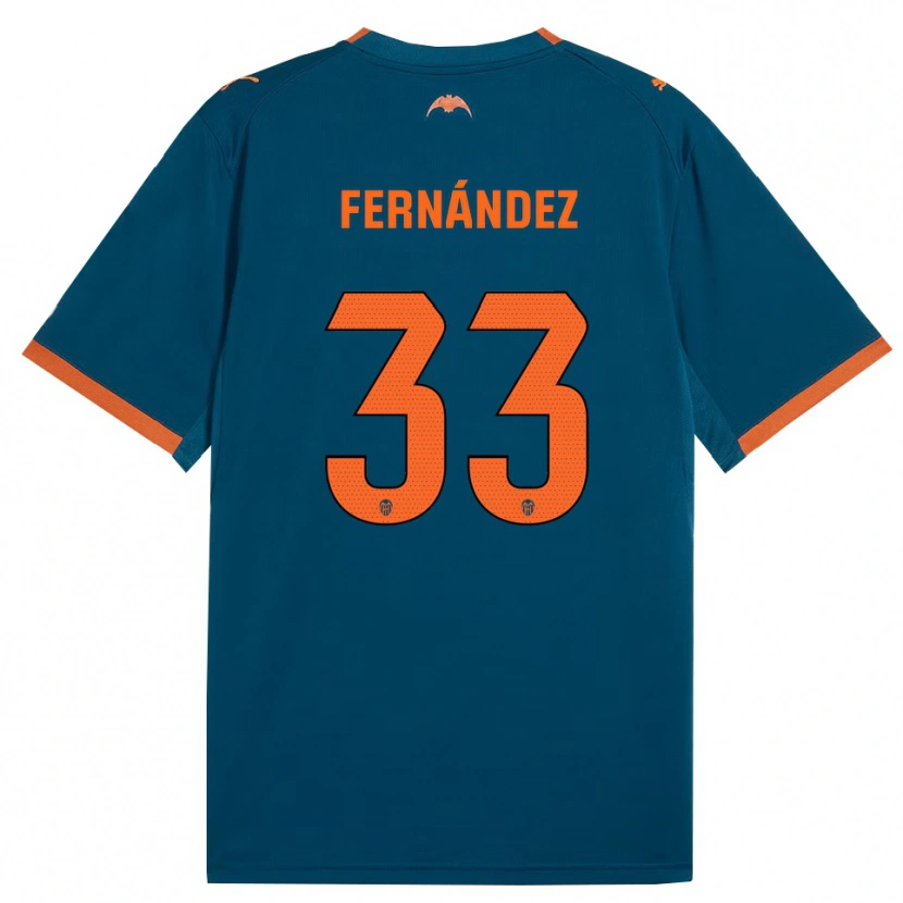 Danxen Enfant Maillot Hugo Fernández #33 Bleu Acier Orange Tenues Extérieur 2026/27 T-Shirt