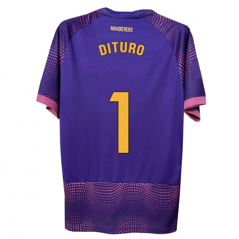 Danxen Enfant Maillot Matías Dituro #1 Violet Blanc Rose Tenues Extérieur 2026/27 T-Shirt