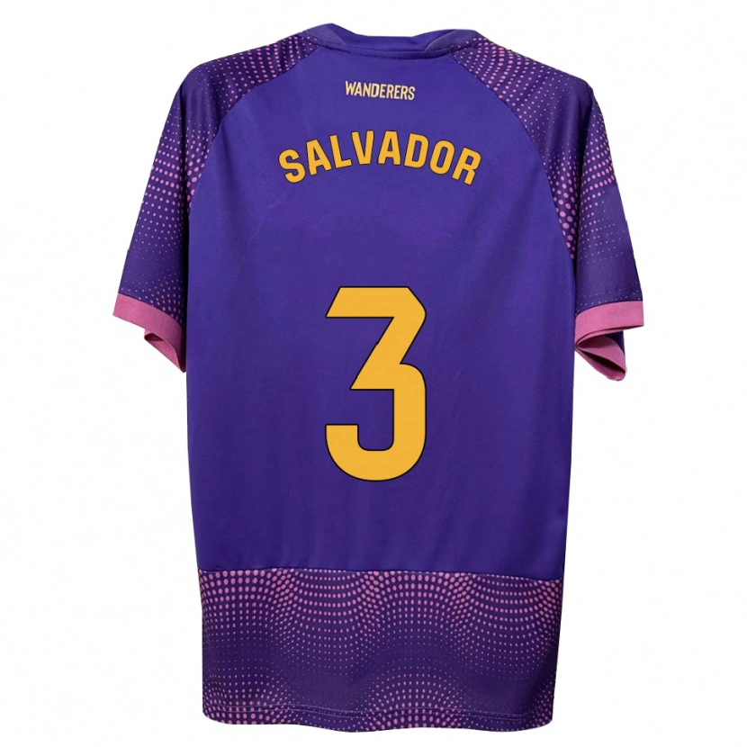 Danxen Enfant Maillot Nico Salvador #3 Violet Blanc Rose Tenues Extérieur 2026/27 T-Shirt