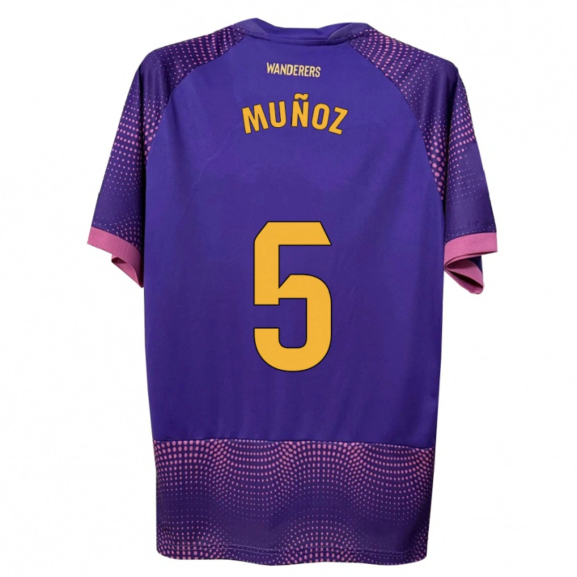 Danxen Enfant Maillot Ismael Muñoz #5 Violet Blanc Rose Tenues Extérieur 2026/27 T-Shirt