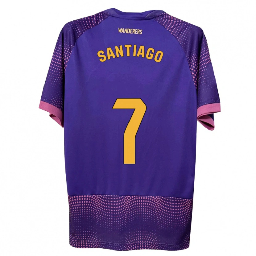 Danxen Enfant Maillot Yago Santiago #7 Violet Blanc Rose Tenues Extérieur 2026/27 T-Shirt
