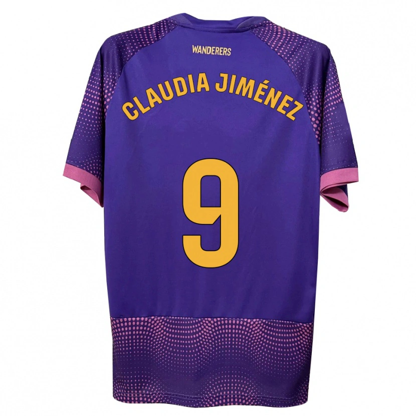 Danxen Enfant Maillot Claudia Jiménez Gutiérrez #9 Violet Blanc Rose Tenues Extérieur 2026/27 T-Shirt