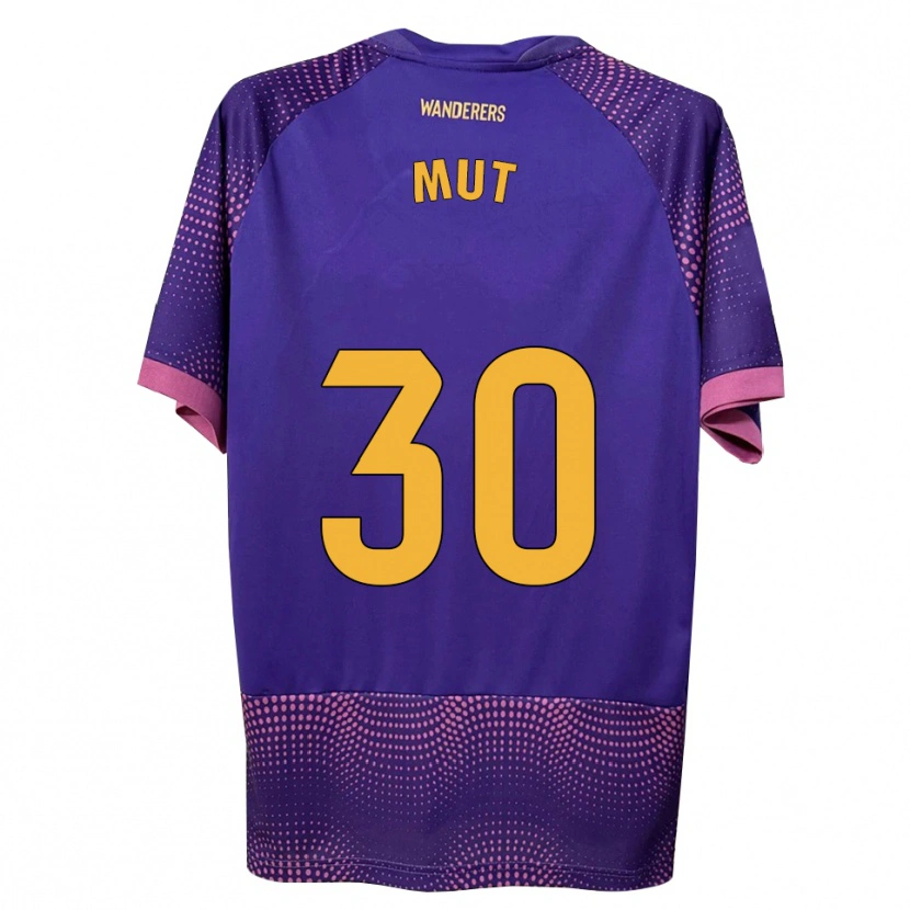 Danxen Enfant Maillot Joan Mut #30 Violet Blanc Rose Tenues Extérieur 2026/27 T-Shirt