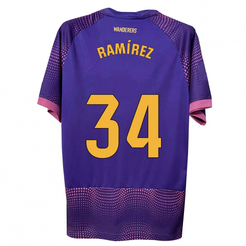 Danxen Enfant Maillot Jalmar Ramírez #34 Violet Blanc Rose Tenues Extérieur 2026/27 T-Shirt