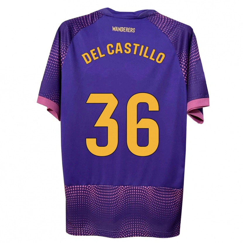 Danxen Enfant Maillot Gonzalo Del Castillo #36 Violet Blanc Rose Tenues Extérieur 2026/27 T-Shirt