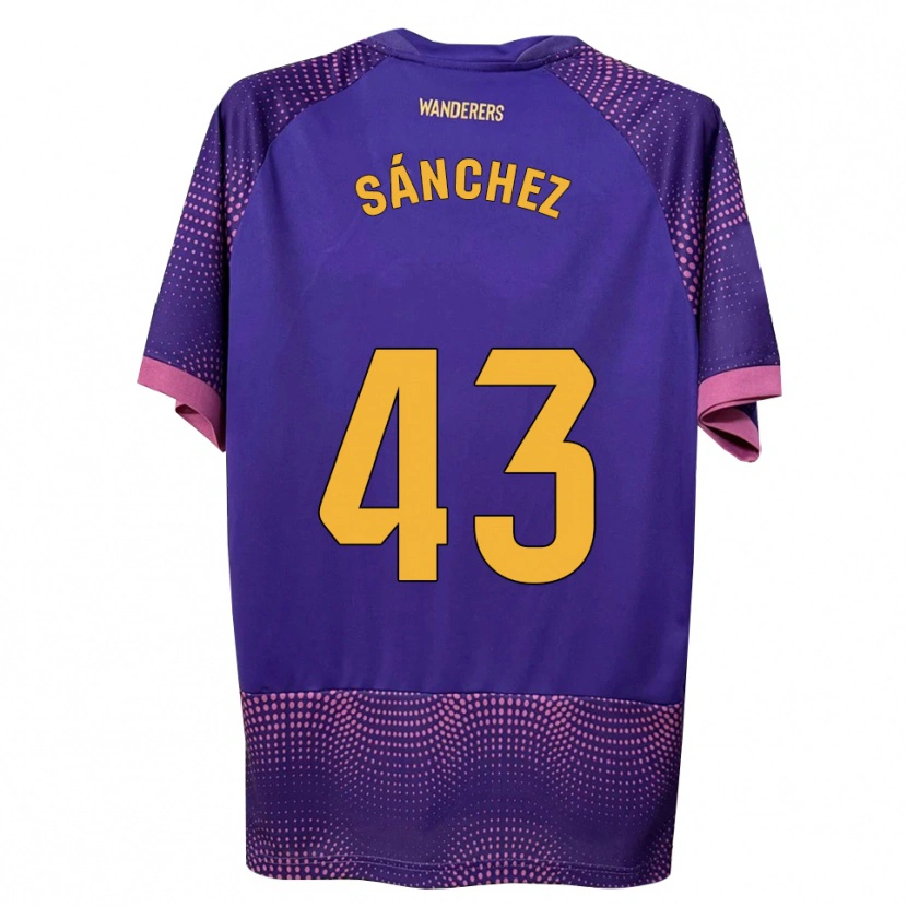 Danxen Enfant Maillot Diego Sánchez #43 Violet Blanc Rose Tenues Extérieur 2026/27 T-Shirt