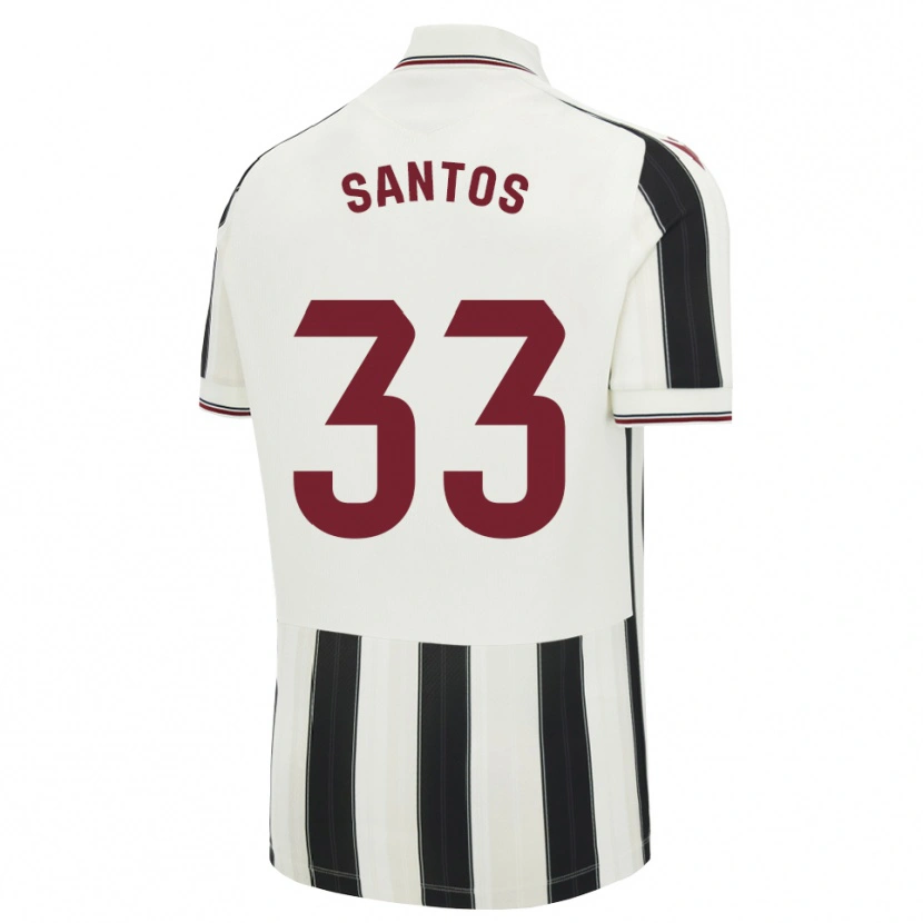 Danxen Enfant Maillot Marc Santos #33 Noir Blanc Rouge Tenues Extérieur 2026/27 T-Shirt
