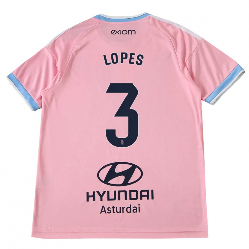 Danxen Enfant Maillot Adrián Lopes #3 Bleu Barbeau Rose Tenues Extérieur 2026/27 T-Shirt