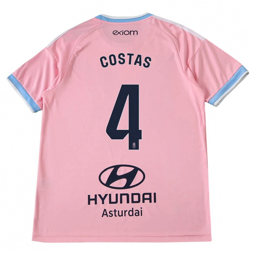 Danxen Enfant Maillot David Costas #4 Bleu Barbeau Rose Tenues Extérieur 2026/27 T-Shirt