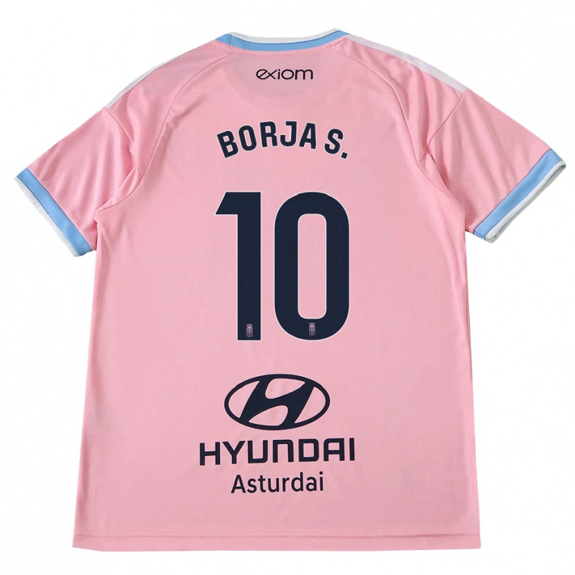 Danxen Enfant Maillot Borja Sánchez #10 Bleu Barbeau Rose Tenues Extérieur 2026/27 T-Shirt