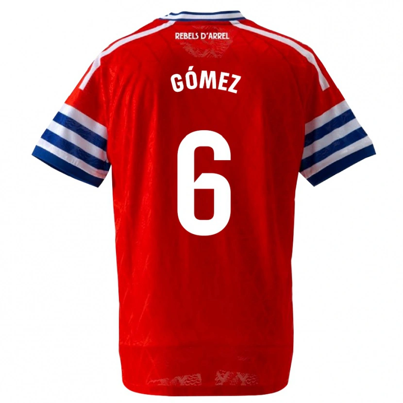Danxen Enfant Maillot Ferran Gómez #6 Bleu Royal Rouge Tenues Extérieur 2026/27 T-Shirt