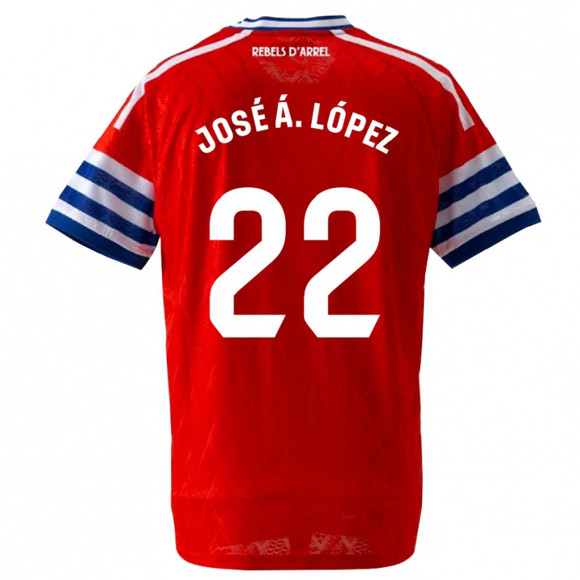 Danxen Enfant Maillot José Ángel López #22 Bleu Royal Rouge Tenues Extérieur 2026/27 T-Shirt