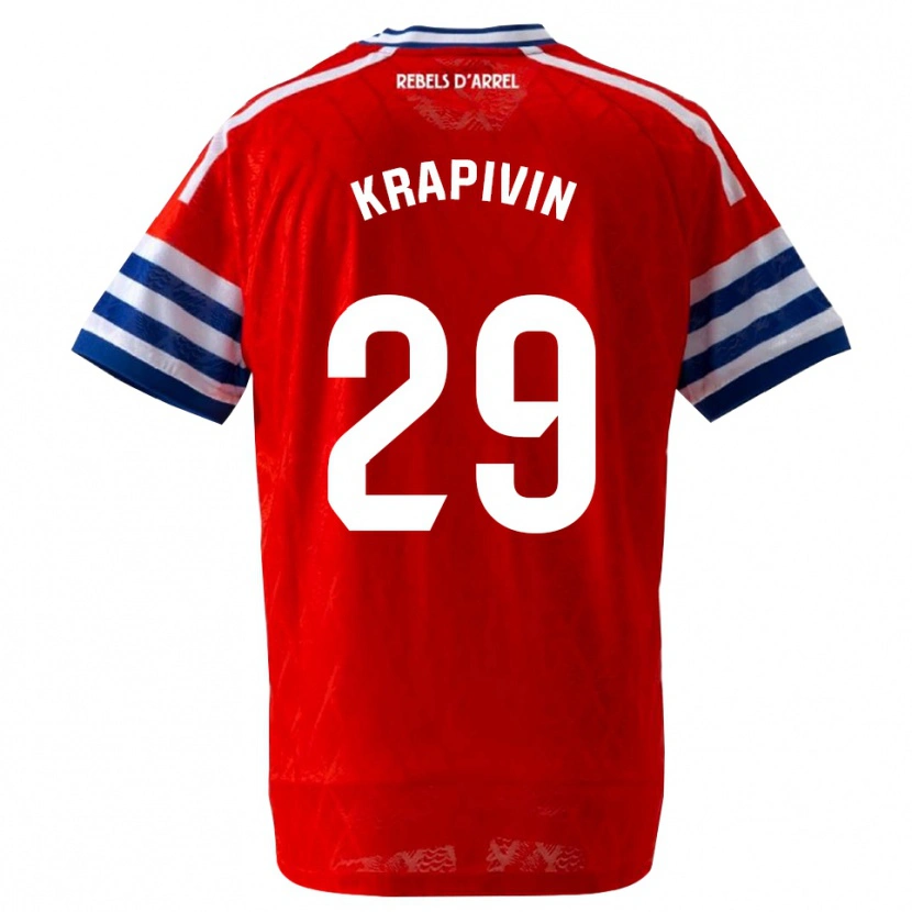 Danxen Enfant Maillot Yegor Krapivin #29 Bleu Royal Rouge Tenues Extérieur 2026/27 T-Shirt