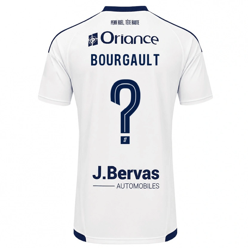 Danxen Enfant Maillot Justin Bourgault #0 Bleu Marine Blanc Tenues Extérieur 2026/27 T-Shirt