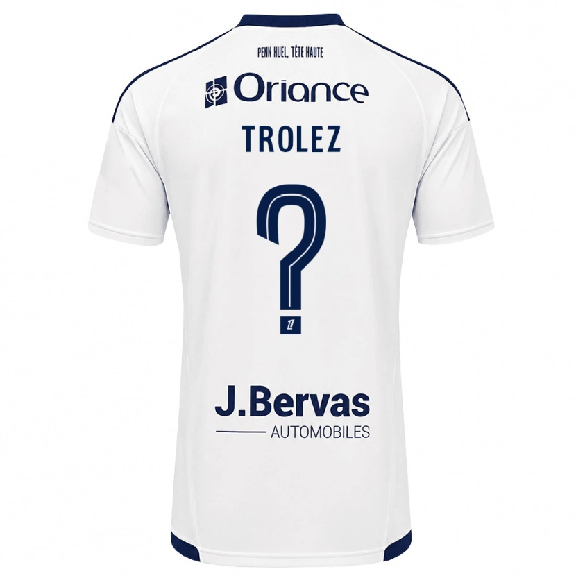 Danxen Enfant Maillot Loann Trolez #0 Bleu Marine Blanc Tenues Extérieur 2026/27 T-Shirt