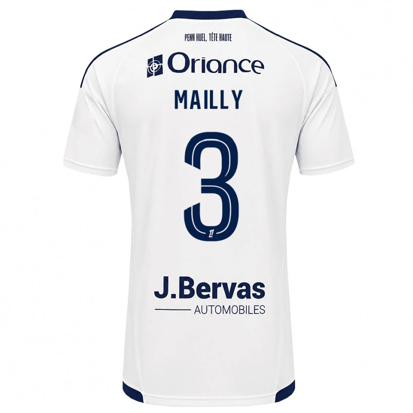 Danxen Enfant Maillot Evan Mailly #3 Bleu Marine Blanc Tenues Extérieur 2026/27 T-Shirt