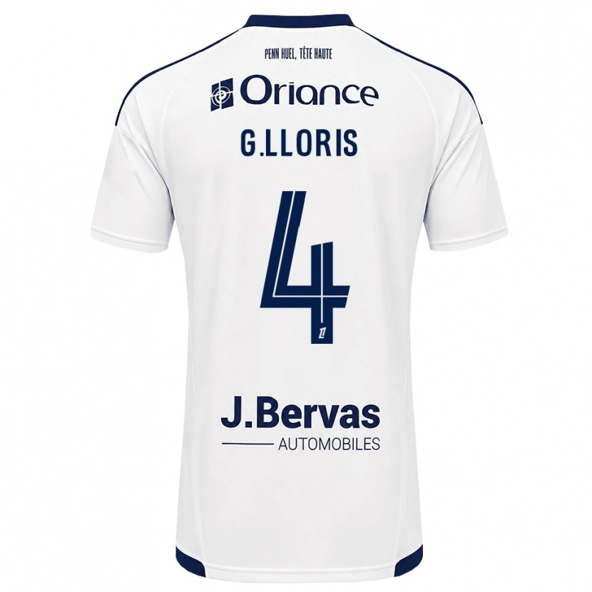 Danxen Enfant Maillot Gautier Lloris #4 Bleu Marine Blanc Tenues Extérieur 2026/27 T-Shirt
