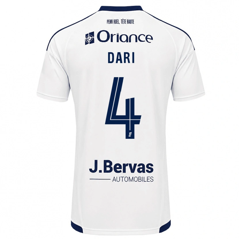 Danxen Enfant Maillot Achraf Dari #4 Bleu Marine Blanc Tenues Extérieur 2026/27 T-Shirt