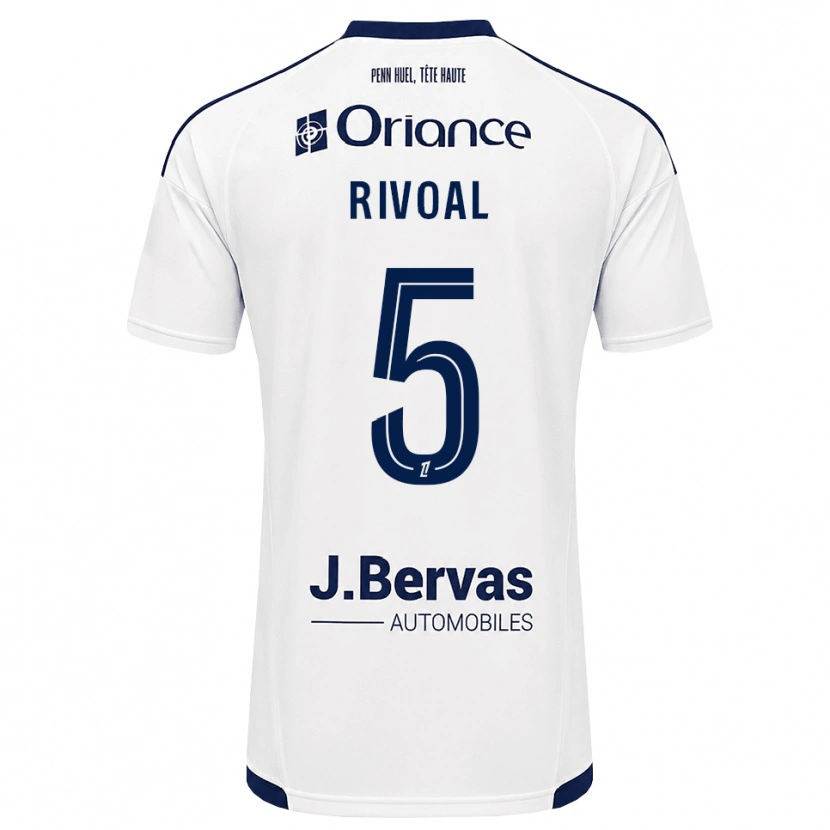 Danxen Enfant Maillot Paul Rivoal #5 Bleu Marine Blanc Tenues Extérieur 2026/27 T-Shirt