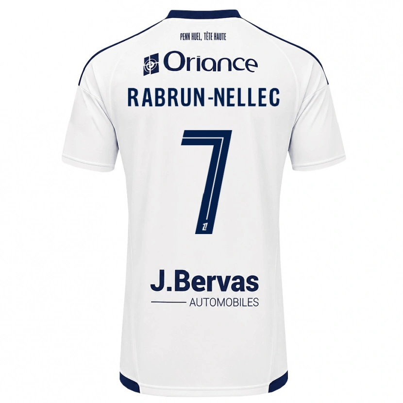 Danxen Enfant Maillot Yannis Rabrun-Nellec #7 Bleu Marine Blanc Tenues Extérieur 2026/27 T-Shirt