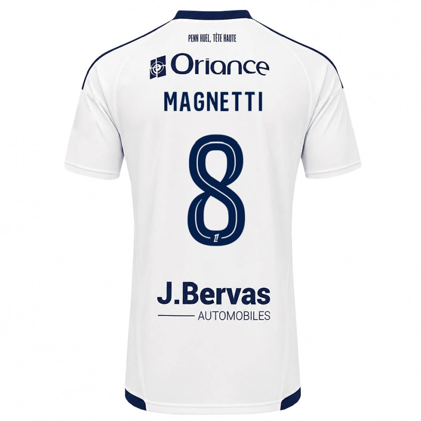 Danxen Enfant Maillot Hugo Magnetti #8 Bleu Marine Blanc Tenues Extérieur 2026/27 T-Shirt