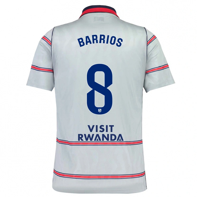Danxen Enfant Maillot Pablo Barrios #8 Gris Rouge Bleu Marine Troisieme 2026/27 T-Shirt