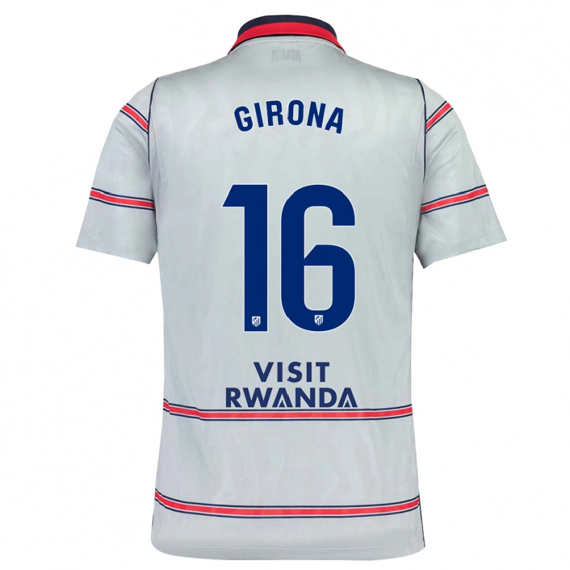 Danxen Enfant Maillot Raúl Girona #16 Gris Rouge Bleu Marine Troisieme 2026/27 T-Shirt