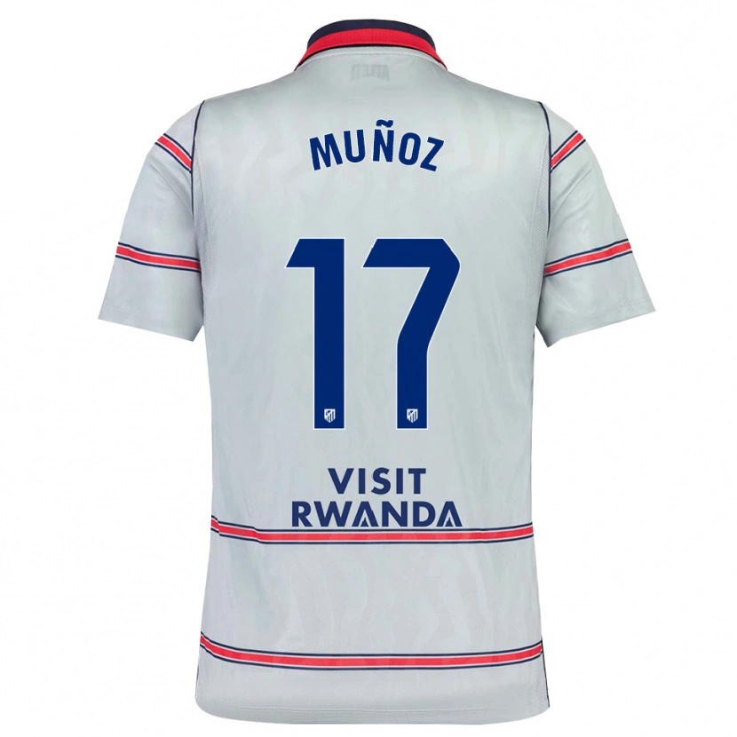 Danxen Enfant Maillot David Muñoz #17 Gris Rouge Bleu Marine Troisieme 2026/27 T-Shirt