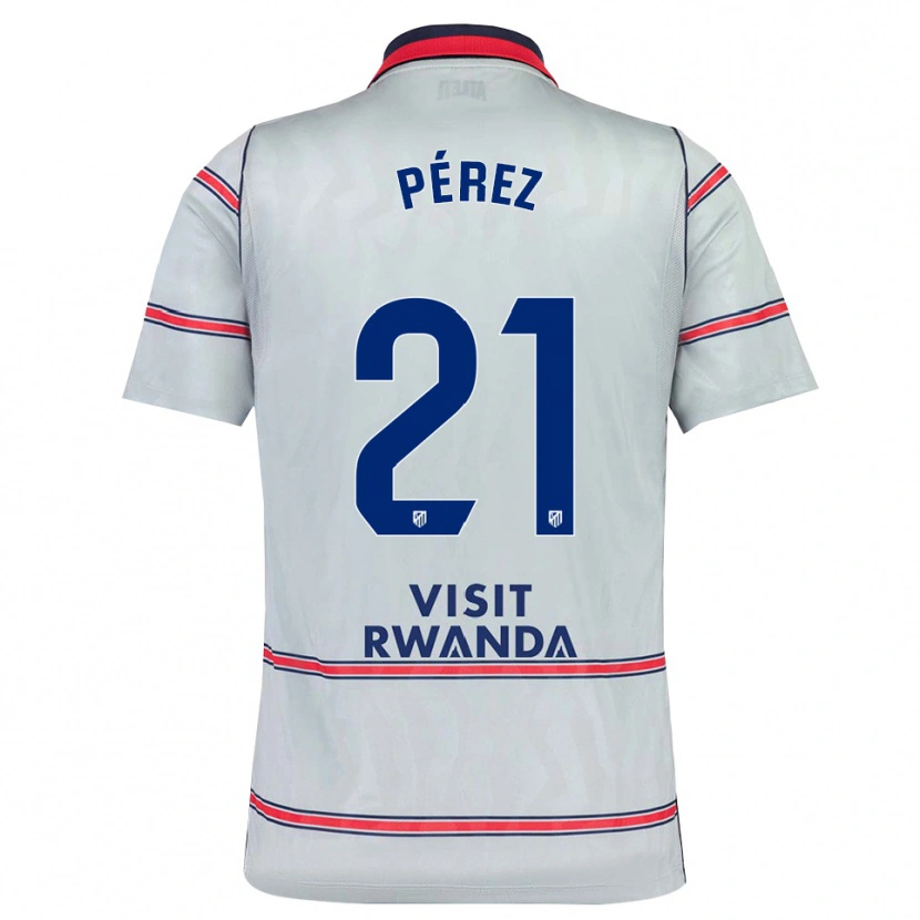Danxen Enfant Maillot Diego Pérez #21 Gris Rouge Bleu Marine Troisieme 2026/27 T-Shirt