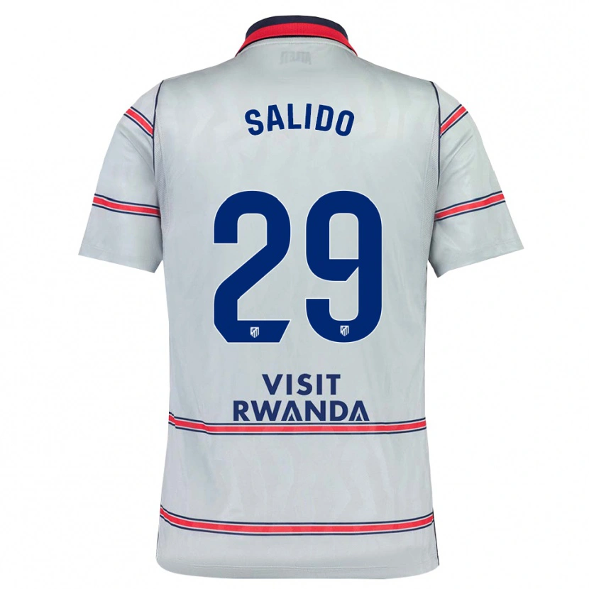 Danxen Enfant Maillot Alberto Salido #29 Gris Rouge Bleu Marine Troisieme 2026/27 T-Shirt
