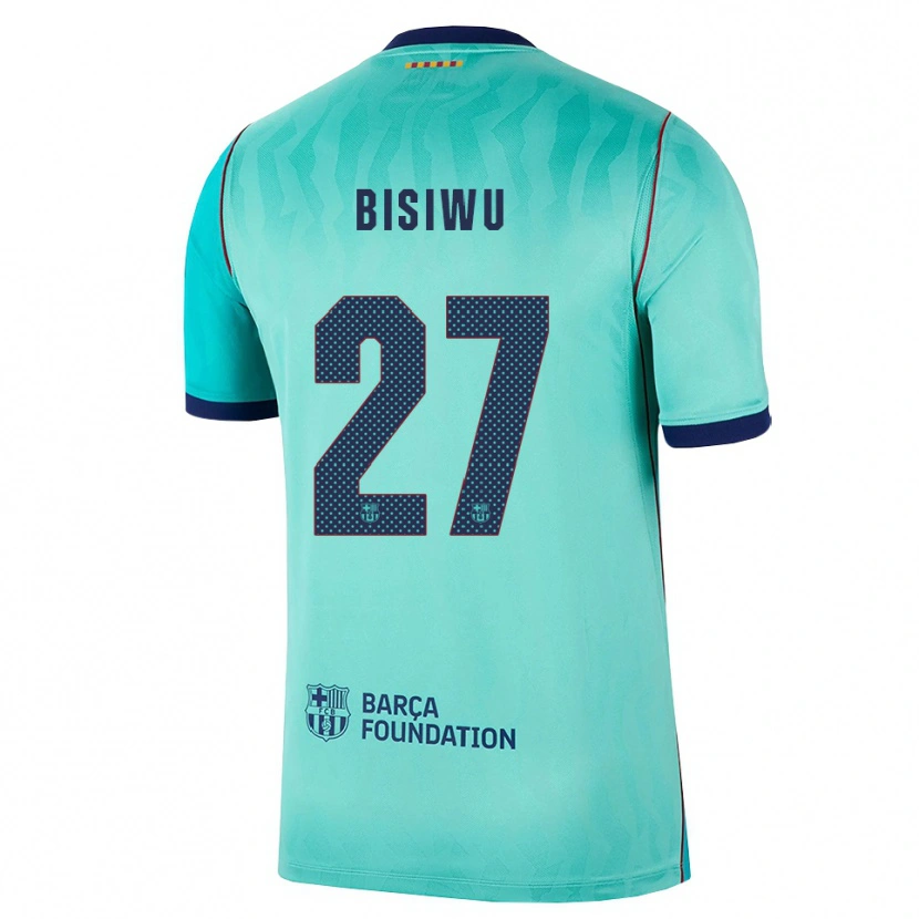 Danxen Enfant Maillot Jesse Bisiwu #27 Aqua Turquoise Foncée Bleu Royal Troisieme 2026/27 T-Shirt
