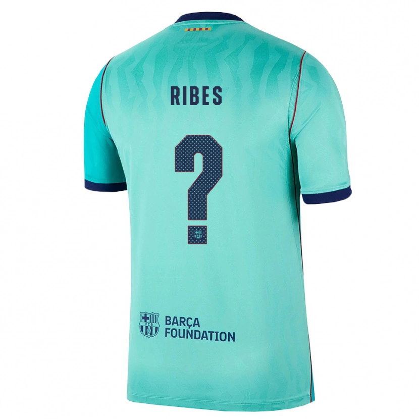 Danxen Enfant Maillot Arnau Ribes #0 Aqua Turquoise Foncée Bleu Royal Troisieme 2026/27 T-Shirt