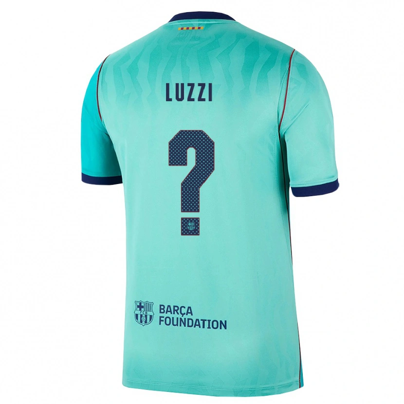 Danxen Enfant Maillot Fabian Luzzi #0 Aqua Turquoise Foncée Bleu Royal Troisieme 2026/27 T-Shirt