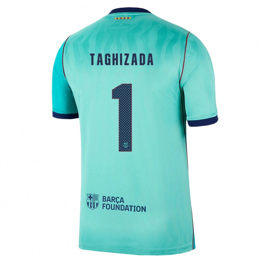 Danxen Enfant Maillot Eldar Taghizada #1 Aqua Turquoise Foncée Bleu Royal Troisieme 2026/27 T-Shirt